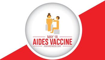 Helfer Impfstoff Bewusstsein Tag beobachtete jeder Jahr im kann 18. Vorlage zum Hintergrund, Banner, Karte, Poster mit Text Inschrift. vektor