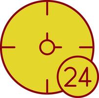 24-Stunden-Zeile zweifarbiges Symbol vektor