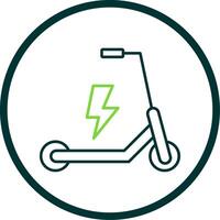 elektrisch Roller Linie Kreis Symbol vektor