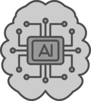 artificiell intelligens fylla ikon vektor