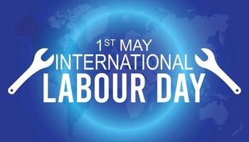 internationell arbetskraft dag observerats varje år i Maj. mall för bakgrund, baner, kort, affisch med text inskrift. vektor