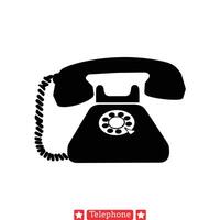 Antiquität Telefon Symbole retro Kommunikation Silhouetten zum kreativ Projekte vektor