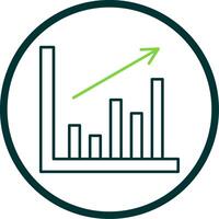 bar Diagram linje cirkel ikon vektor