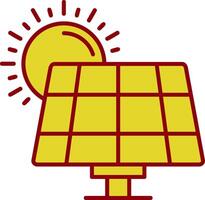 Solarpanel-Linie zweifarbiges Symbol vektor