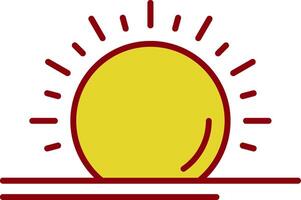 Sonnenlinie zweifarbiges Symbol vektor