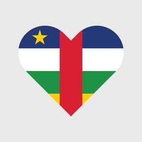 zentral afrikanisch Republik National Flagge Illustration. zentral afrikanisch Republik Herz Flagge. vektor