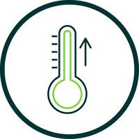 steigend Temperatur Linie Kreis Symbol vektor