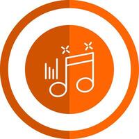 Musical Hinweis Glyphe Orange Kreis Symbol vektor