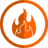 Flamme Glyphe Orange Kreis Symbol vektor