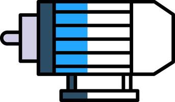 elektrisk motor fylld halv skära ikon vektor