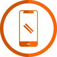 smartphone glyf orange cirkel ikon vektor