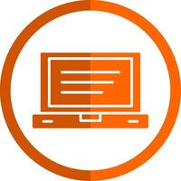 Laptop Glyphe Orange Kreis Symbol vektor