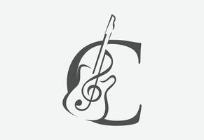 Musik- Symbol mit letztere c Logo Design kreativ Konzept vektor
