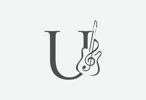 Musik- Symbol mit letztere u Logo Design kreativ Konzept vektor