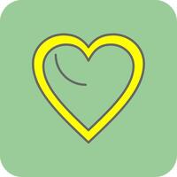 Herz gefüllt Gelb Symbol vektor