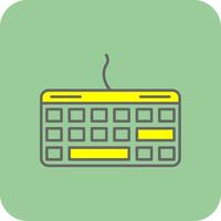 tangentbord fylld gul ikon vektor