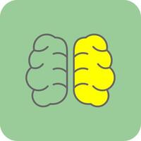 Gehirn gefüllt Gelb Symbol vektor