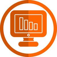 bar Diagram glyf orange cirkel ikon vektor