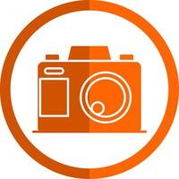 Foto Kamera Glyphe Orange Kreis Symbol vektor