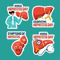 hepatit dag märka platt tecknad serie hand dragen mallar bakgrund illustration vektor