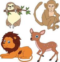 bunt Tiere Clip Art Satz. Karikatur wild Tiere Clip Art einstellen zum Liebhaber von Tierwelt vektor