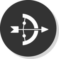 Bogenschießen Glyphe grau Kreis Symbol vektor