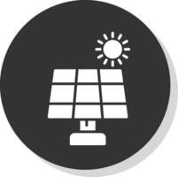 sol- panel glyf grå cirkel ikon vektor