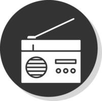 Radio Glyphe grau Kreis Symbol vektor