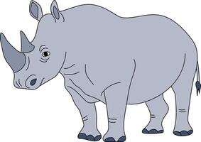 bunt Nashorn Clip Art. Gekritzel Tiere Clip Art. Karikatur wild Tiere Clip Art zum Liebhaber von Tierwelt vektor