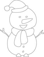 Gliederung Schneemann Clip Art zum Liebhaber von Winter Jahreszeit. diese Winter Thema Schneemann Anzüge Weihnachten Feier vektor