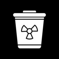 giftigt avfall glyf inverterad ikon vektor