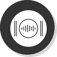 inspelning glyf grå cirkel ikon vektor