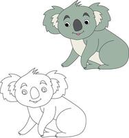 koala ClipArt uppsättning. tecknad serie vild djur ClipArt uppsättning för älskande av vilda djur och växter vektor