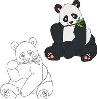 panda ClipArt uppsättning. tecknad serie vild djur ClipArt uppsättning för älskande av vilda djur och växter vektor