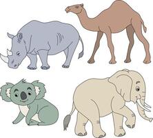 bunt Tiere Clip Art Satz. Karikatur wild Tiere Clip Art einstellen zum Liebhaber von Tierwelt vektor