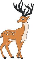 bunt Hirsch Clip Art. Gekritzel Tiere Clip Art. Karikatur wild Tiere Clip Art zum Liebhaber von Tierwelt vektor