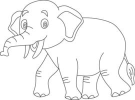 översikt elefant ClipArt. klotter djur ClipArt. tecknad serie vild djur ClipArt för älskande av vilda djur och växter vektor