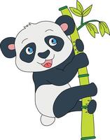 färgrik panda ClipArt. klotter djur ClipArt. tecknad serie vild djur ClipArt för älskande av vilda djur och växter vektor