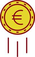 Euro Zeichen Linie zwei Farbe Symbol vektor