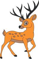 bunt Hirsch Clip Art. Gekritzel Tiere Clip Art. Karikatur wild Tiere Clip Art zum Liebhaber von Tierwelt vektor