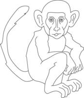 Gliederung Affe Clip Art. Gekritzel Tiere Clip Art. Karikatur wild Tiere Clip Art zum Liebhaber von Tierwelt vektor