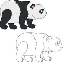 panda ClipArt uppsättning. tecknad serie vild djur ClipArt uppsättning för älskande av vilda djur och växter vektor