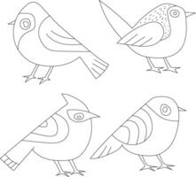 süß wenig Vögel Clip Art einstellen eben Design. Vogel eben Illustration vektor