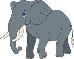 färgrik elefant ClipArt. klotter djur ClipArt. tecknad serie vild djur ClipArt för älskande av vilda djur och växter vektor