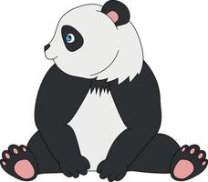 färgrik panda ClipArt. klotter djur ClipArt. tecknad serie vild djur ClipArt för älskande av vilda djur och växter vektor