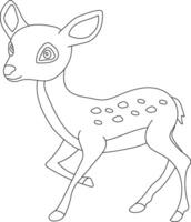 Gliederung Hirsch Clip Art. Gekritzel Tiere Clip Art. Karikatur wild Tiere Clip Art zum Liebhaber von Tierwelt vektor