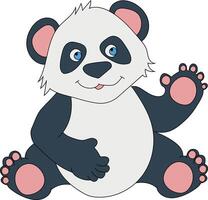 bunt Panda Clip Art. Gekritzel Tiere Clip Art. Karikatur wild Tiere Clip Art zum Liebhaber von Tierwelt vektor