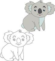 Koala Clip Art Satz. Karikatur wild Tiere Clip Art einstellen zum Liebhaber von Tierwelt vektor