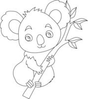 Gliederung Koala Clip Art. Gekritzel Tiere Clip Art. Karikatur wild Tiere Clip Art zum Liebhaber von Tierwelt vektor