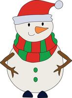 färgrik snögubbe ClipArt för älskande av vinter- säsong. detta vinter- tema snögubbe kostymer jul firande vektor